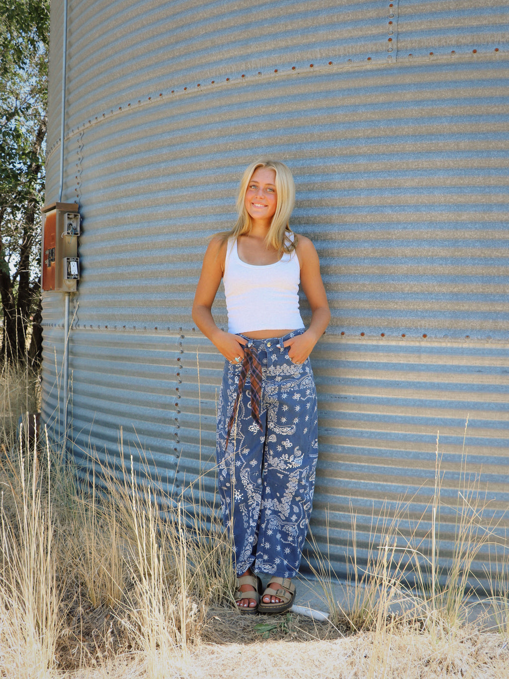 PAISLEY BARREL JEANS