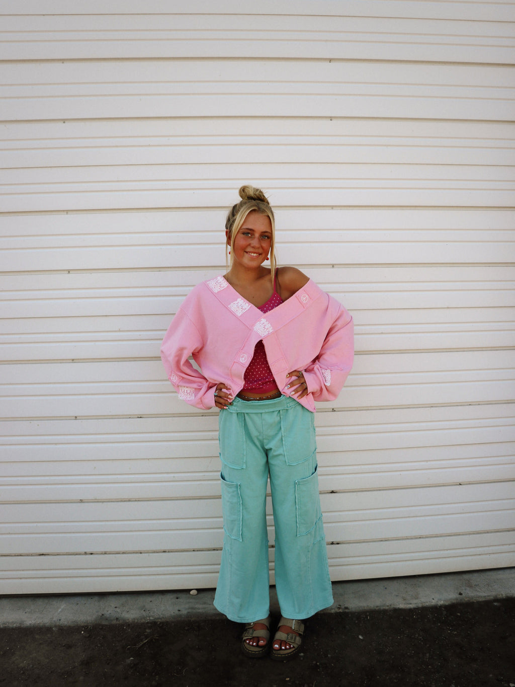 WIDE LEG CARGO SWEATPANTS