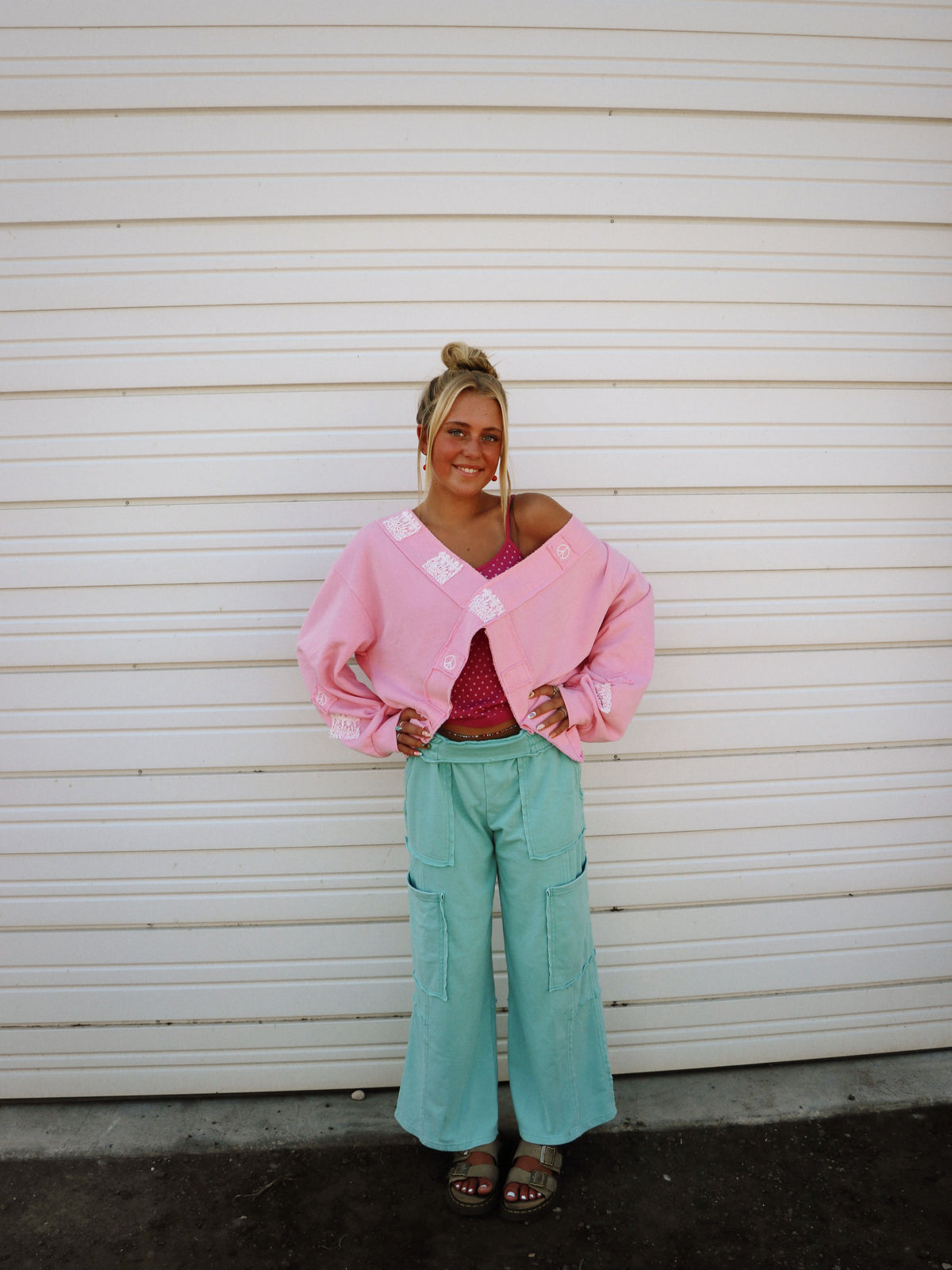WIDE LEG CARGO SWEATPANTS
