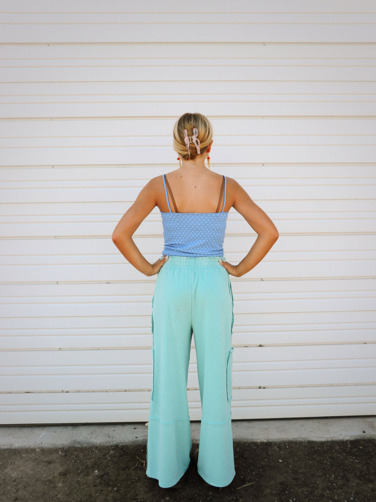 WIDE LEG CARGO SWEATPANTS