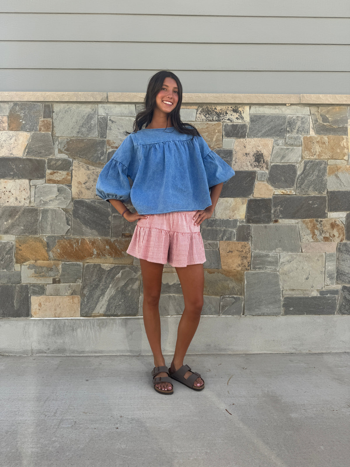 RED STRIPED SHORTS