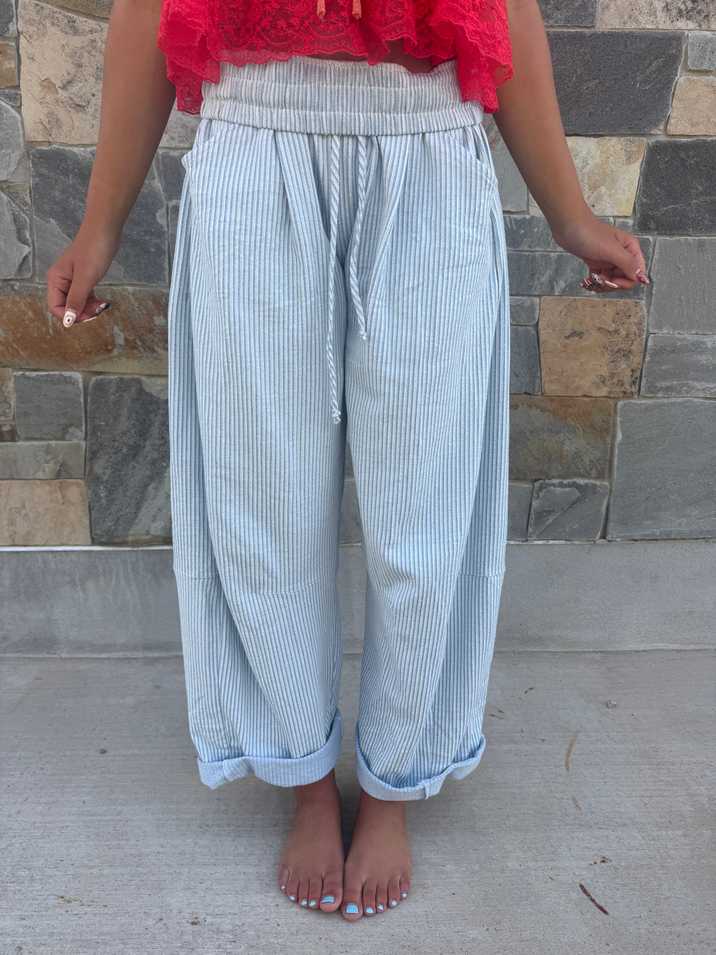 BLUE STRIPED PANTS