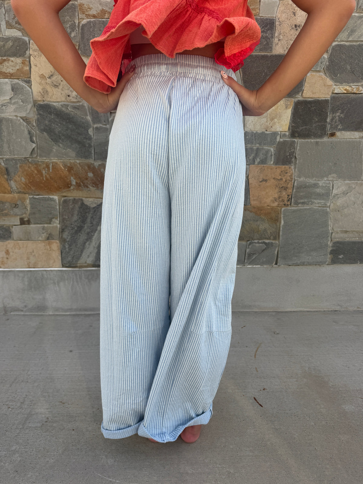 BLUE STRIPED PANTS