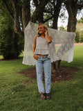 ROUND NECK RUFFLE HEM TANK
