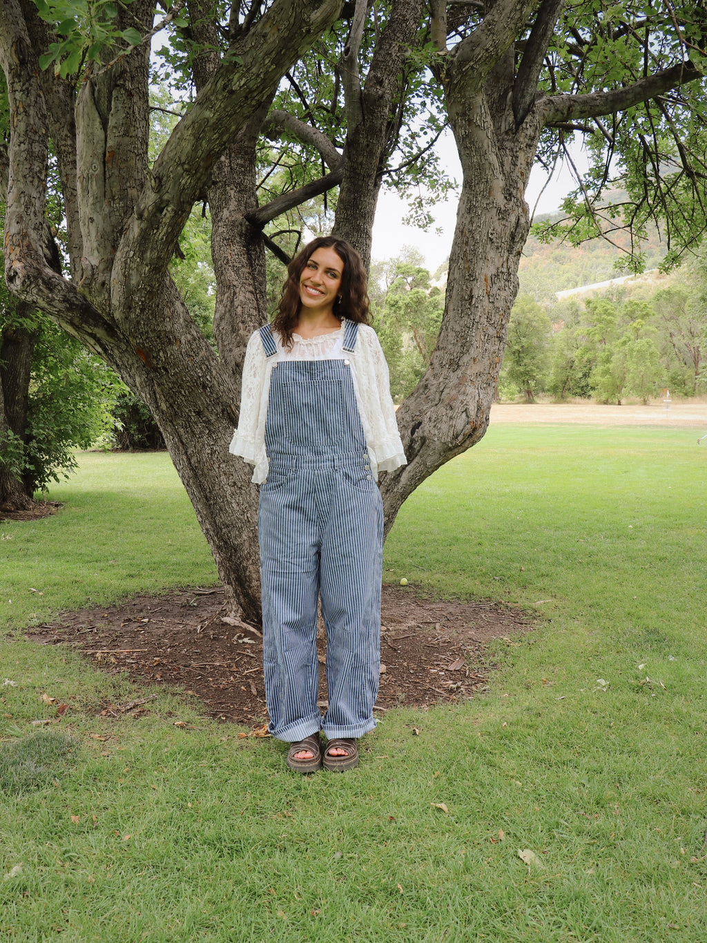 STRIPE DENIM OVERALL