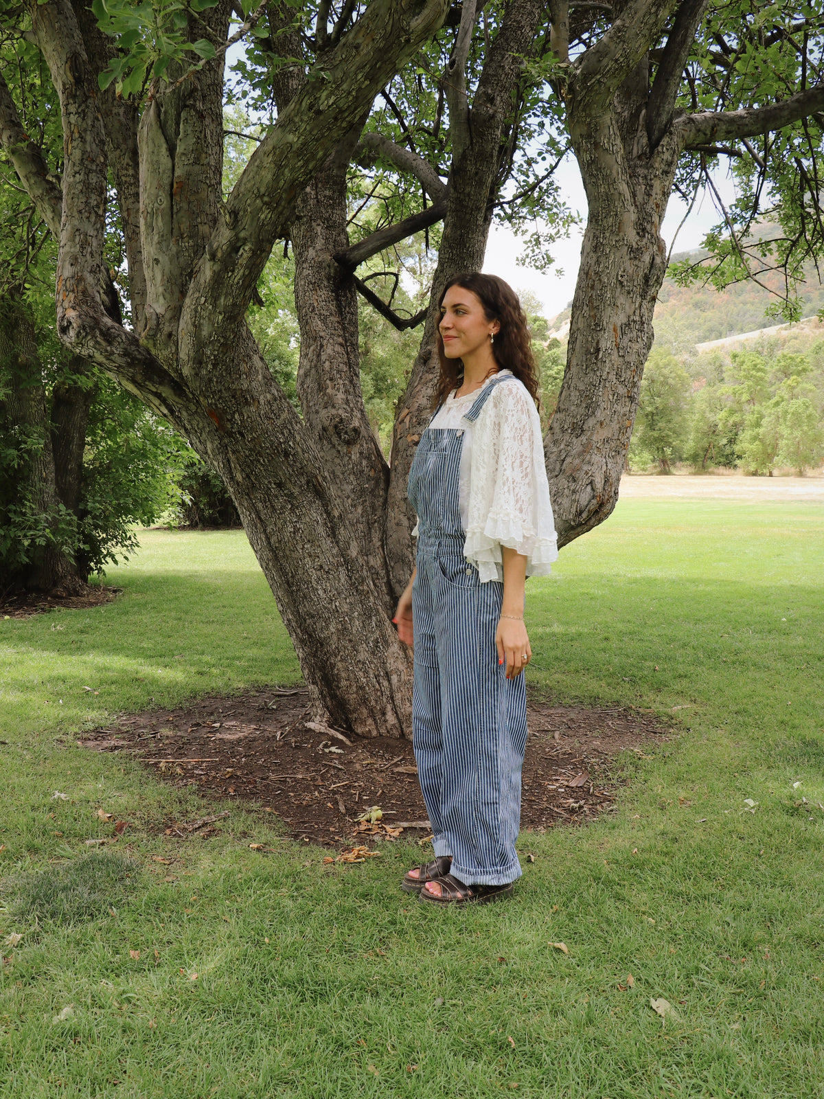 STRIPE DENIM OVERALL