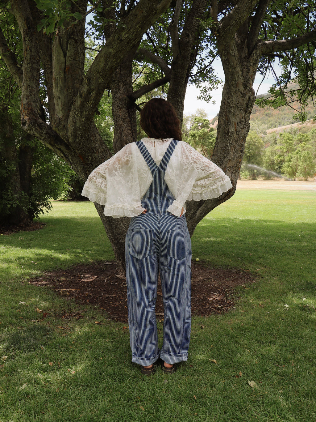 STRIPE DENIM OVERALL