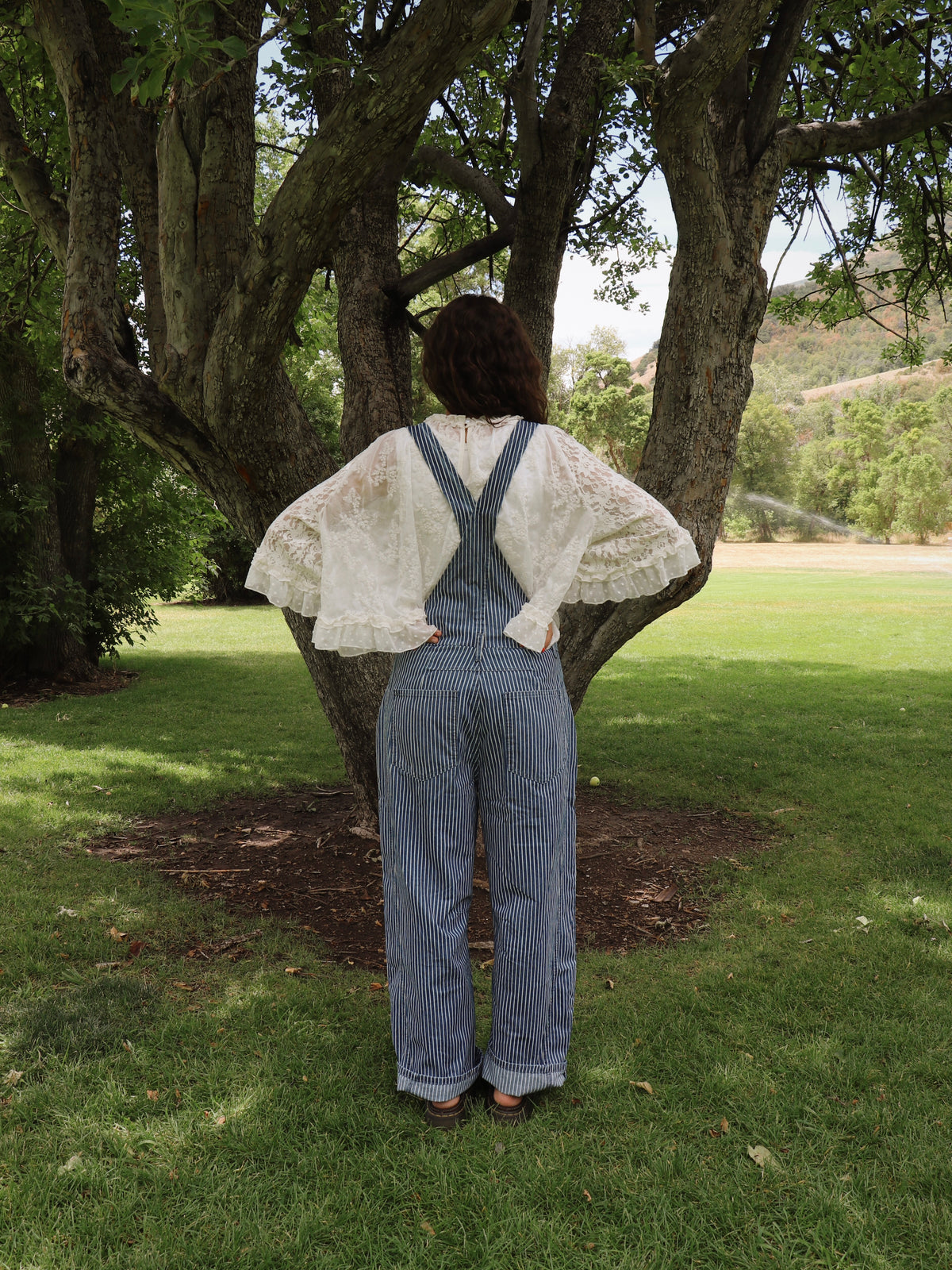 STRIPE DENIM OVERALL