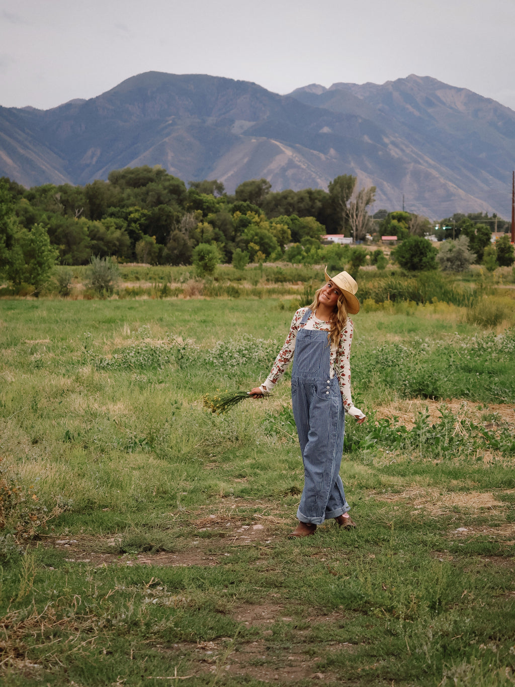 STRIPE DENIM OVERALL