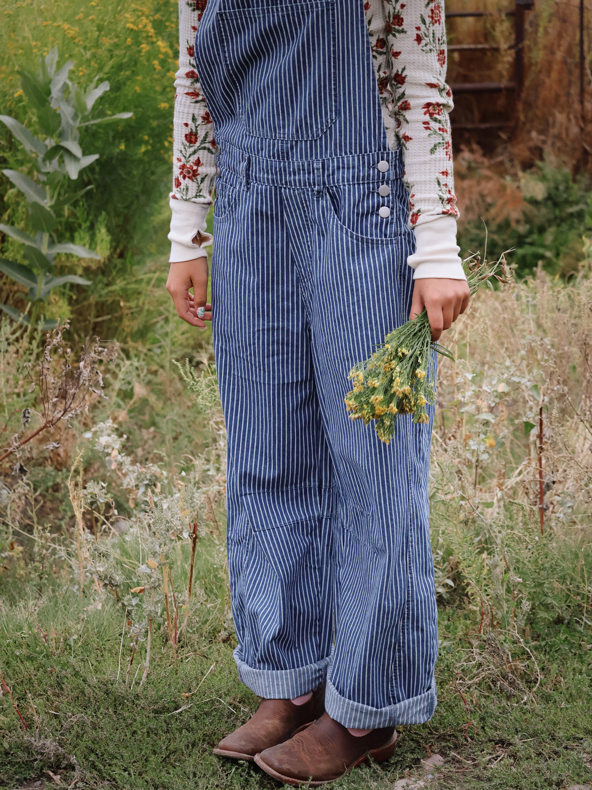 STRIPE DENIM OVERALL